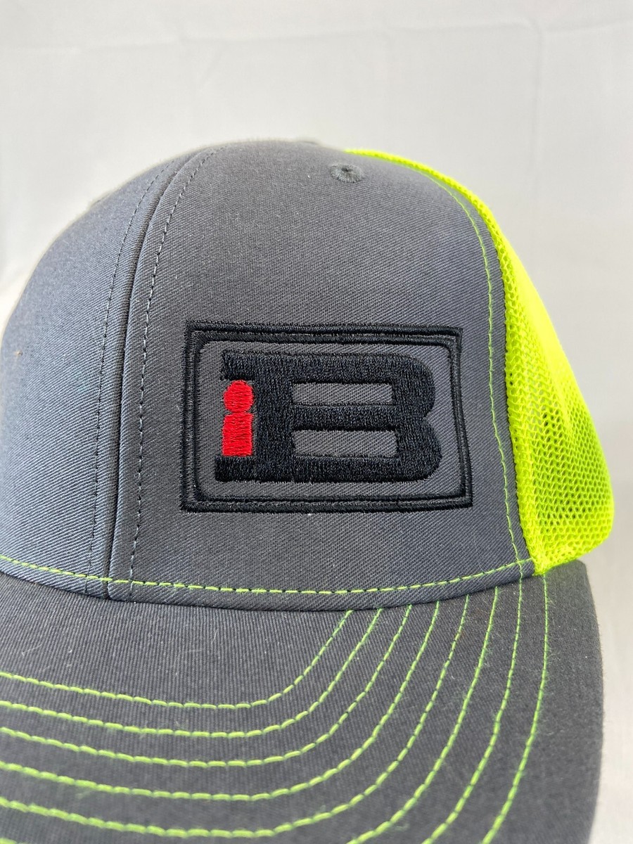 IB Hitachi Baseball Cap Snapback Hat Mesh Back Gray Neon Yellow