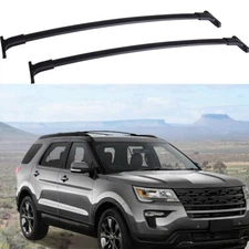 Set 2 Black Aluminum Matte Roof Rack Cross Bars Fit For Ford Explorer 2016-2019