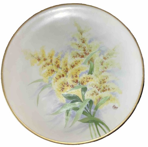 Vintage ALanternier Limoges Handpainted France Plate Signed Yellow Granny Retro - Picture 2 of 4