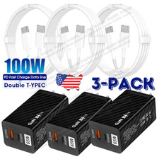 65W Type C USB-C Fast Wall Charger Lot For Samsung A14 A15 A54 A32 5G S9 MacBook