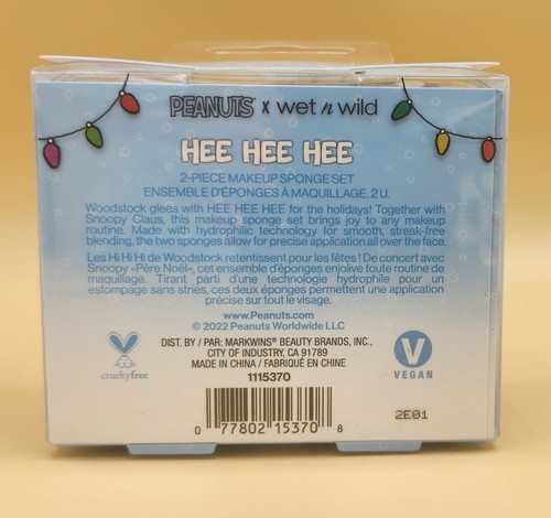 Peanuts Wet n Wild ""Hee Hee Hee"" 2 piezas Maquillaje Esponja Edición Limitada Nuevo en Caja - Imagen 2 de 2