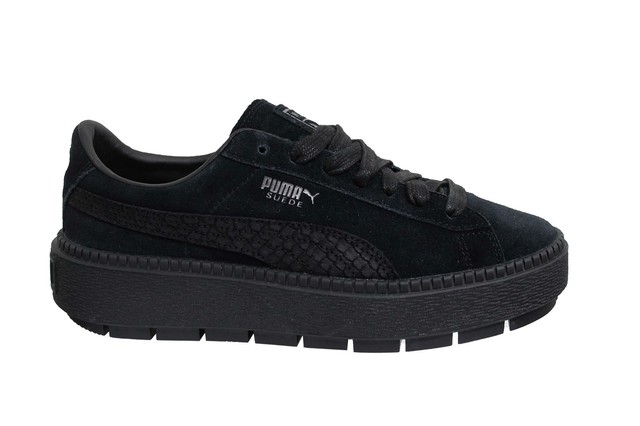puma suede trace platform black