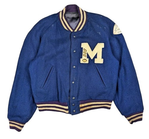 Vintage Navy blue 70s letterman jacket with medals on the patch | eBay