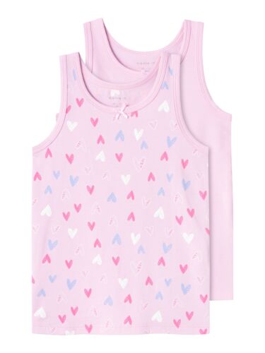 Name it Mädchen Unterhemden 2er Pack Gr. 86-110 NMFTANK TOP 2P PINK HEARTS - Bild 2 von 6