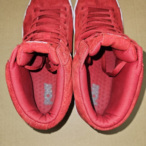 Pony Topstar Classic High Top Red Suede Sneakers Men's Size 12 - Picture 5 of 7