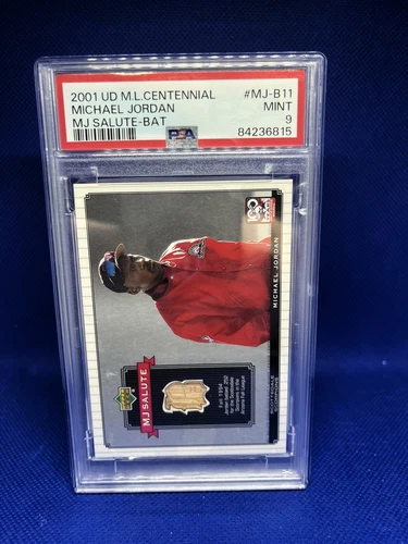 Michael Jordan 2001 Upper Deck ML Centennial MJ Salute Game Bat MJ-B11 PSA 9