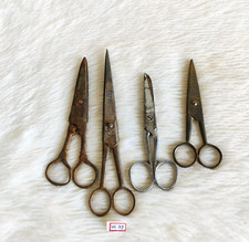 1940s Vintage Handmade Iron Decorative Scissors Set of 4 Collectible SC39