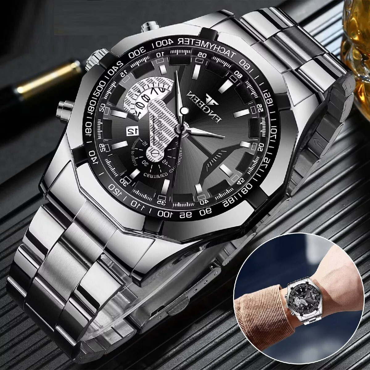 Reloj Elegante De acero inoxidable Para Hombre Resistente Al Agua Moda 2022