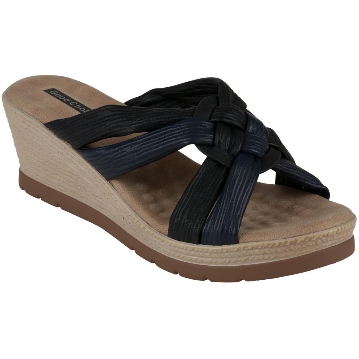 Хороший выбор Женских черных босоножек-слипонов на танкетке Shoes 8 Medium (B,M) BHFO 3960