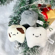 Lovely Cartoon Simulation Tooth Pendant Keychain Key Ring Car Bag Ornament Gifts