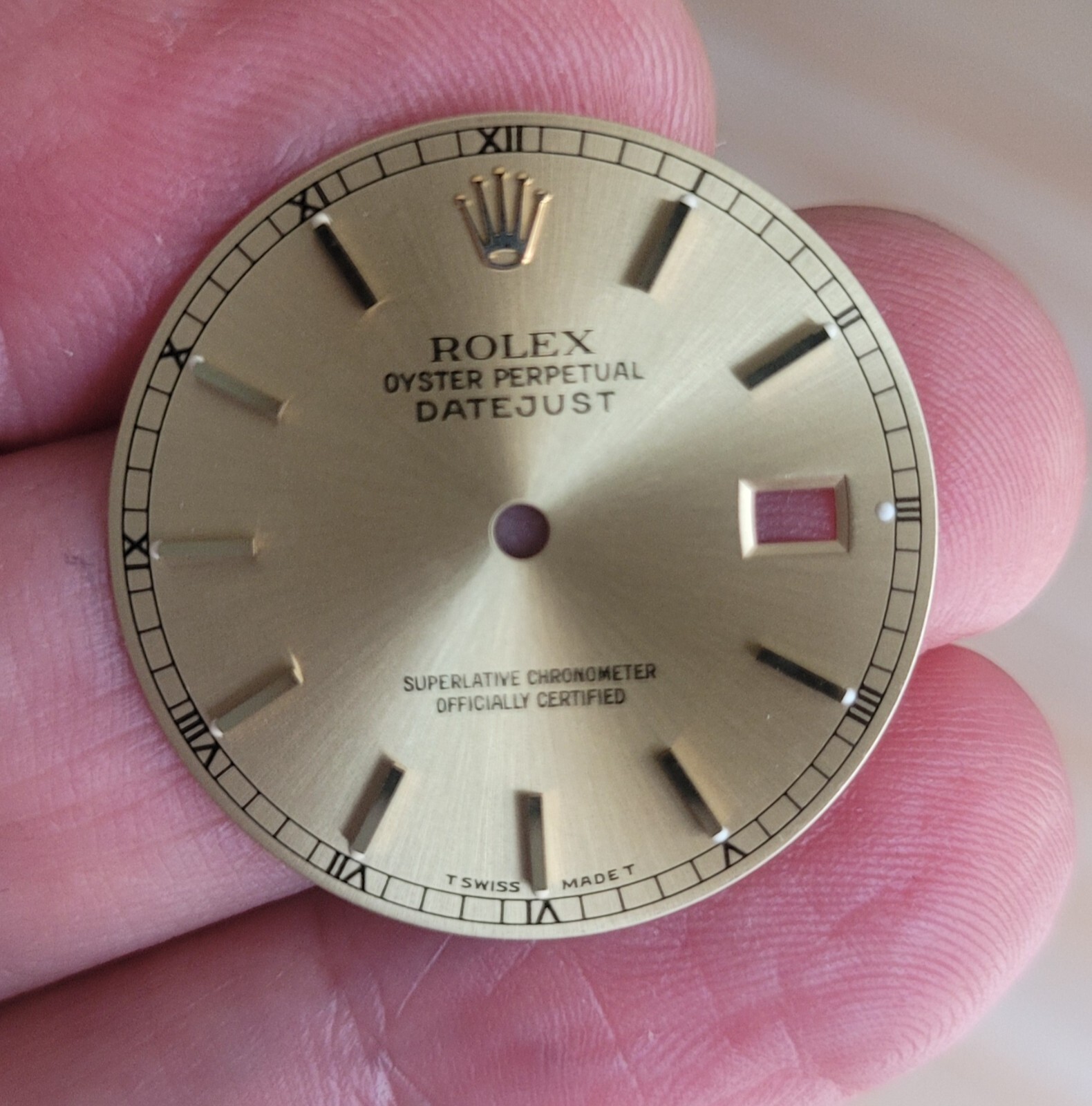 Original Rolex 16233 or 16013 Two-Tone Gold Mini Roman Dial Quick Set Watch