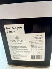 Signature Hardware 478496 17-22" Tub PVC Cable Drain Black SH644MB