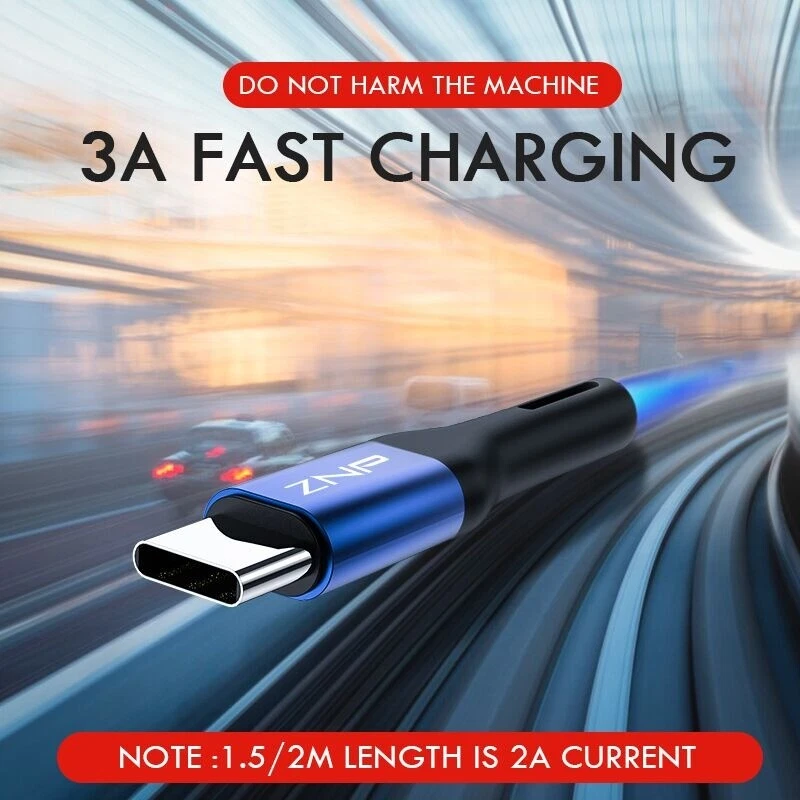 USB Type C Charge 3A Fast Charging Cable for Mobile Phone Huawei P30 Samsung S10 - Image 2 of 4