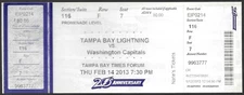 Tampa Bay Lightning vs Washington Capitals ticket stub February 14 2013