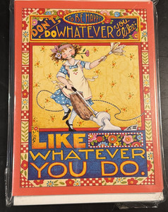 NIP 8 Mary Engelbeit Note Cards Do Like Whatever You Do Vacuuming Woman