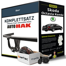 Für SKODA Octavia Kombi II Typ 1Z5 Anhängerkupplung starr +eSatz 13pol uni. 04-