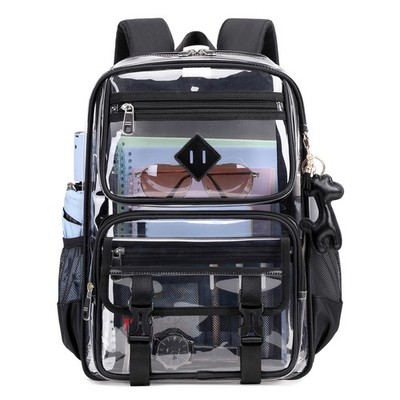 Clear Backpack for School, PVC Clear Bookbag Heavy Duty Transparent Backpack ...