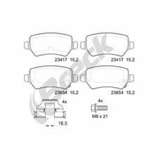 Satz Bremsbeläge Bremsklötze hinten für Opel Corsa C X01 Meriva A X03 B | 244