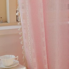 Boho Curtain 63 inches Length for Living 52"W x 63"L Pack of 1 Blush Pink
