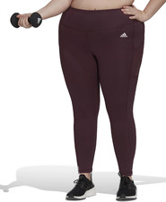 Adidas Womens Plus 3X Circuit Training 7/8 Length Ankle Leggings Shadow Maroon