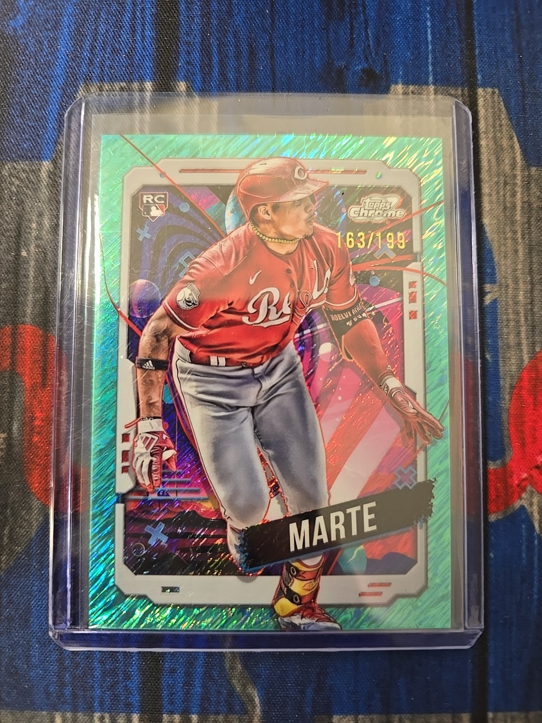 2024 Topps Cosmic Chrome - Noelvi Marte #16 Aqua Equinox Refractor /199 (RC)
