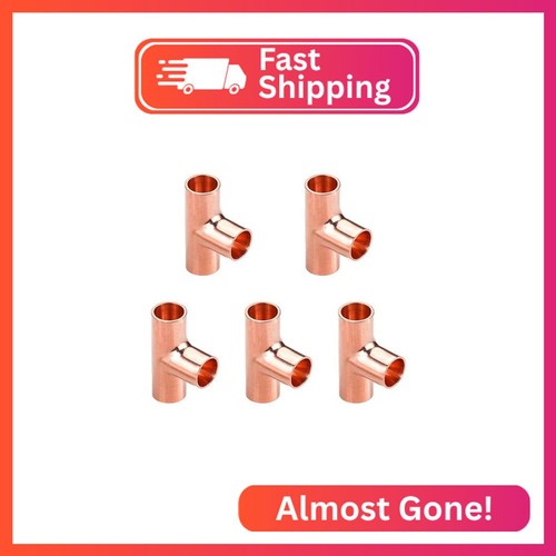 ZOWZEA 1/4" Copper Tee,Copper Three-Way Fitting Welding Joint, Sweat Solder Conn