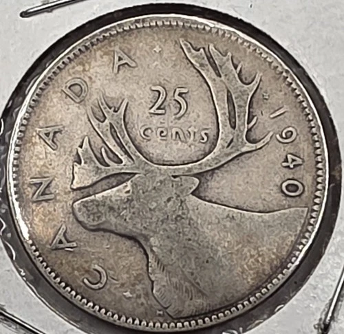 GREAT WAY To BUY  SILVER- 1940 - Canada 25 Cents/Quarter - 0.800 Silver Coin