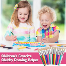 64 Pcs Paint Brushes Sets for Kids Toddler Art Supplies Large Chubby round an...