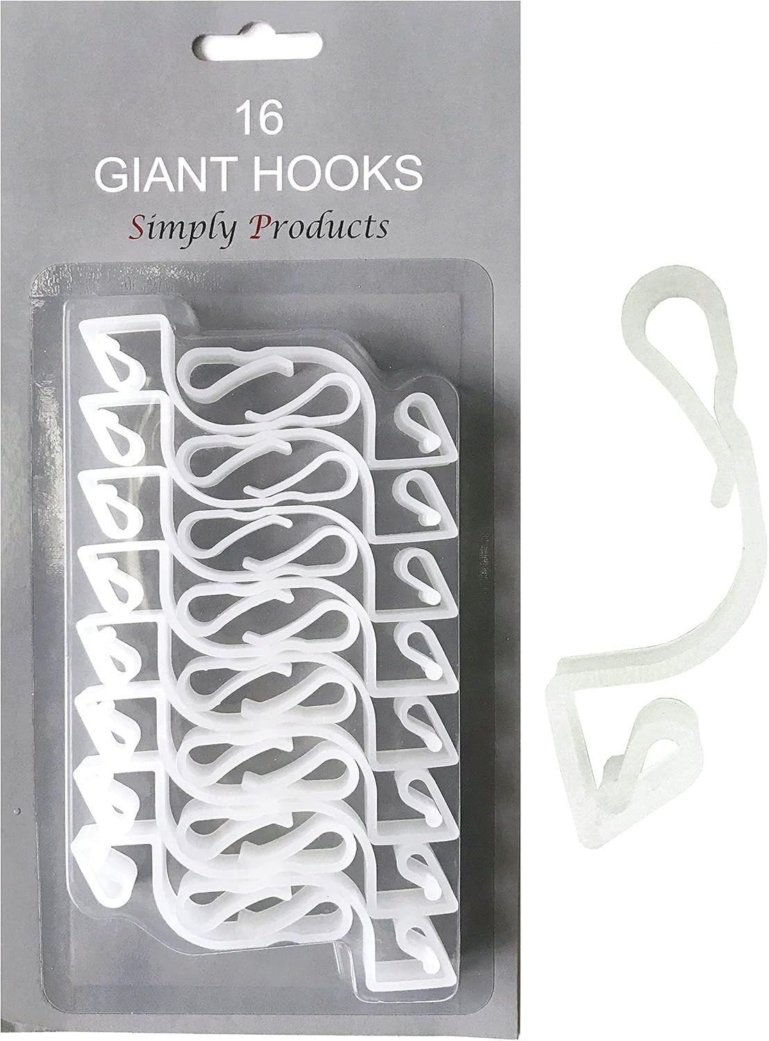 16 Giant Christmas Gutter Hooks Weatherproof Plastic for Hanging Outdoor Christ