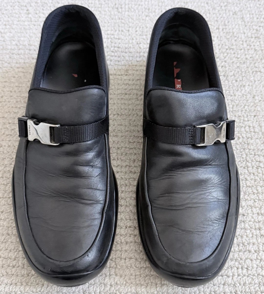 PRADA 4D3224 Black Soft Leather Loafers Shoes  - NEW - US 9.5 UK 8.5 Prada | Shoes | Prada Black Leather Loafers Classic Slipons  main image 3