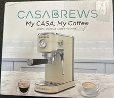 🔥CASABREWS CM5418 Espresso Machine 20 Bar Creamy Color Compact Maker w Steamer