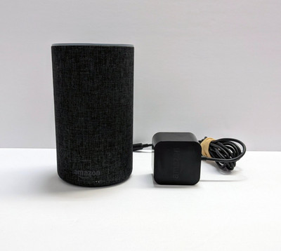 Amazon Echo 2nd Generation Smart Speaker Charcoal Fabric Alexa W/ Power Adapter