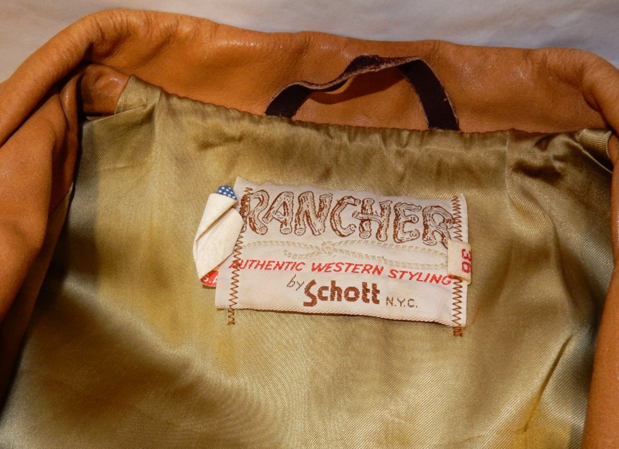 VINTAGE SCHOTT RANCHER FRINGED WESTERN LEATHER JACKET, MEN'S SIZE 36 MADE IN USA