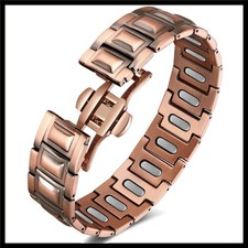 5X Pure Copper Magnetic Bracelet for Men - Upgraded Magnets  Butterfly Clasp...