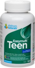 Platinum Naturals Easymulti Adolescente para Hombres Jóvenes DHA Vitamina D3 120 un. NUEVO