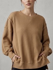 American Eagle This Seriously Feels Loved In Waffle Crew Neck Sweatshirt XS Tan