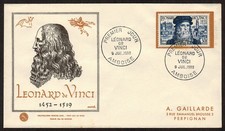 France Surcharges Premier Jour FDC Yvert 929 - Léonard De Vinci 1952 - Amboise