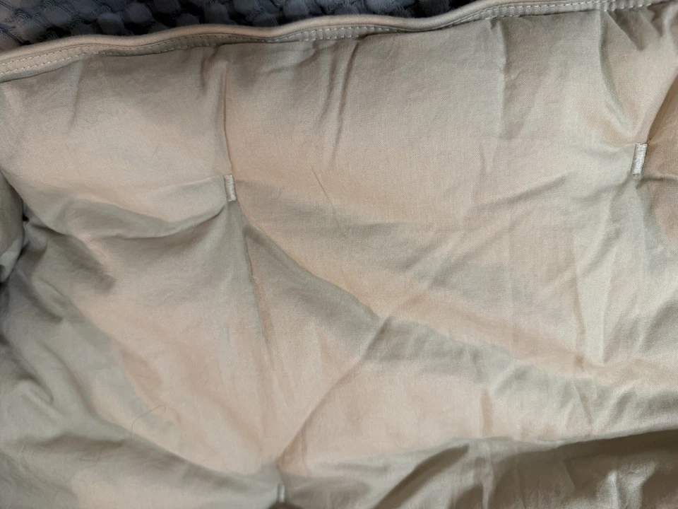 Edredón Pottery Barn europeo acolchado waffle lino oscuro - Nuevo sin etiquetas Foto 3 de 4