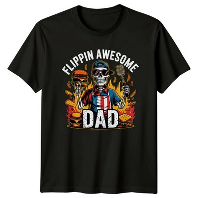 Flippin Awesome Dad Herren T-Shirt BBQ Grillen Vaterschaft Vatertag