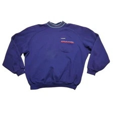 Vintage Louis Garneau Sweatshirt Mens Large Purple Crewneck Fleece Made USA 80s