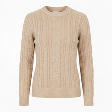 Ladies Cable Knit Jumper � Women�s Chunky Knitted Crew Neck Pullover Sweater