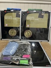 Aluminum frame magnetic wet erase easel set of 3 plus with hanging bag 11.5x11.5