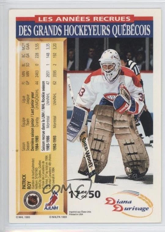 1993-94 Score Patrick Roy #17 HOF - Image 2 of 2