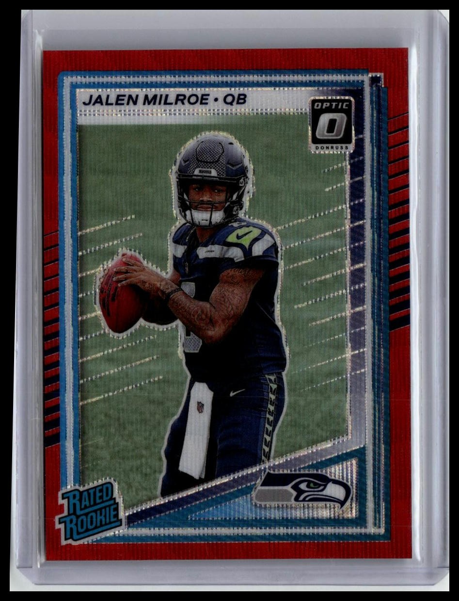 2025 Donruss #307 Jalen Milroe Optic red wave preview