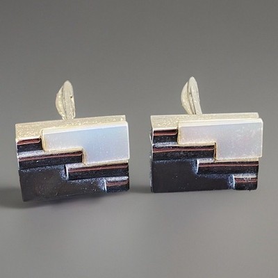 Unique Art Deco Style Cuff Link Pair Eye Catching!