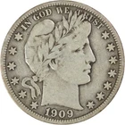 1909 Barber Silver Half Dollar F Uncertified #1033
