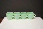 4 Vintage Fire King Anchor Hocking Jadeite Coffee/Tea Cups Mugs Milk Glass