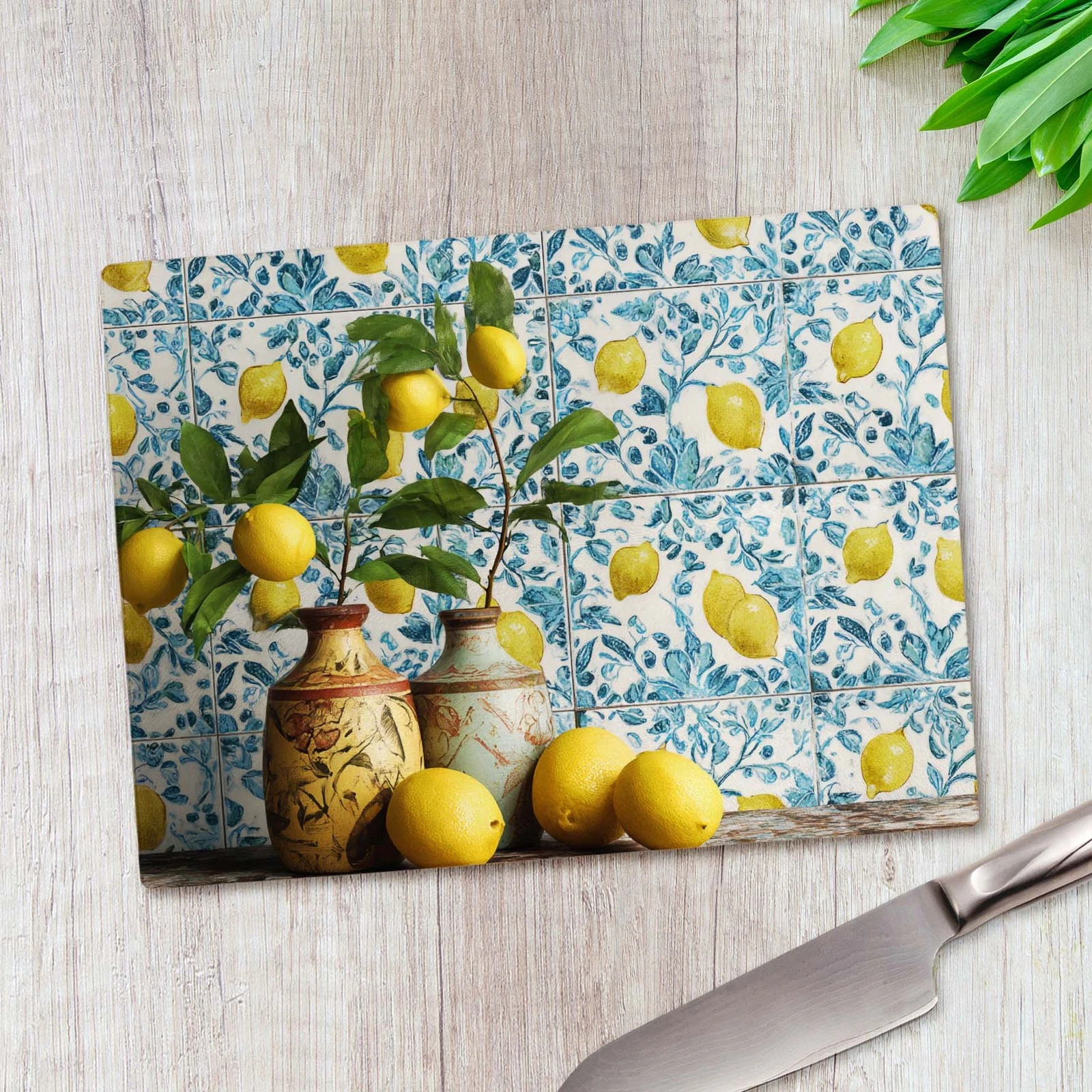 Lemon Citric Acid Fruit Glass Chopping Board Large Kitchen Worktop Saver
Opens in a new window or ta