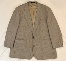 Vintage 1991 Chaps Ralph Lauren Blazer 52T Houndstooth Wool Made Canada