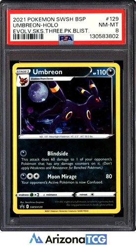 Pokemon 2021 Umbreon SWSH129 Holo Black Star Promo SWSH Black Star Promos PSA 8